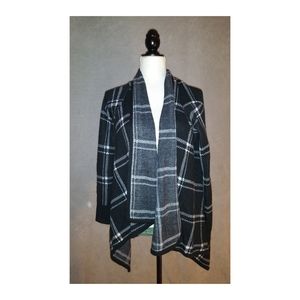Merona open Sweater Plaid size Medium Long sleeves